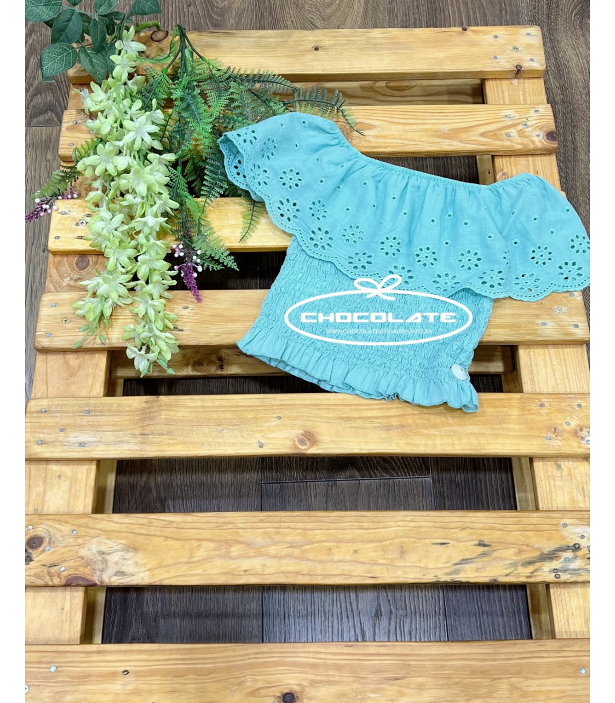 Top engomado verde agua de Mon Petit Bonbon para niña | Precioso to...