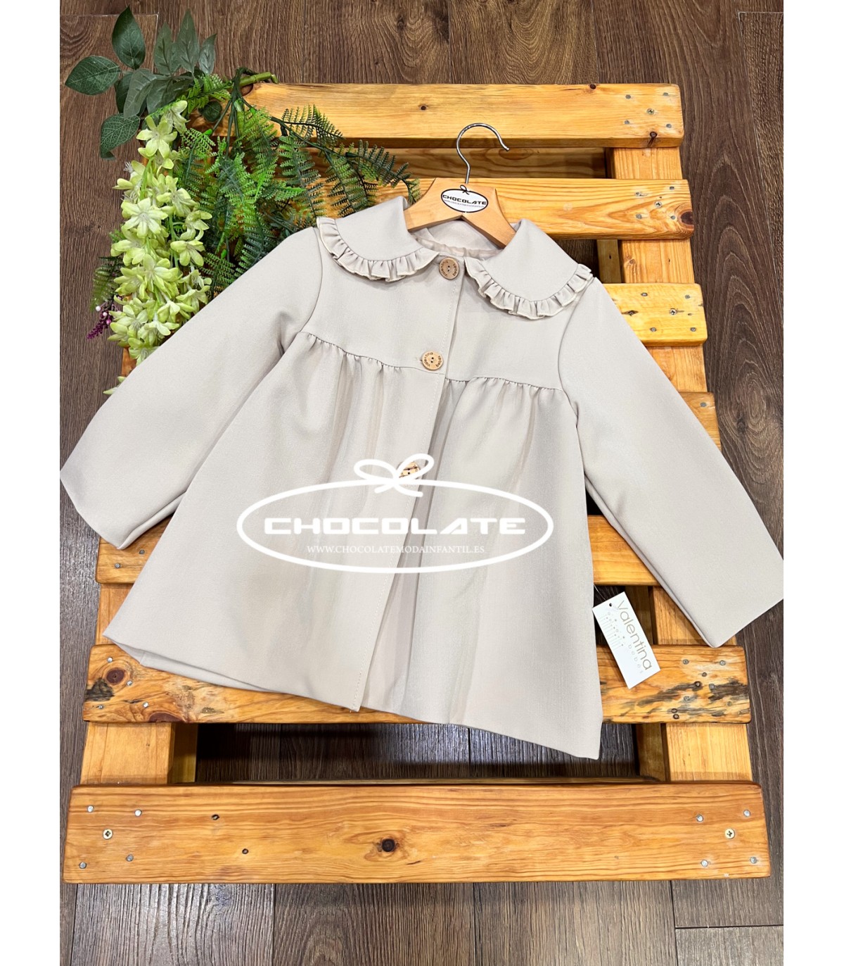 Gabardina color arena de Valentina bebés para niña | Preciosa gabar...