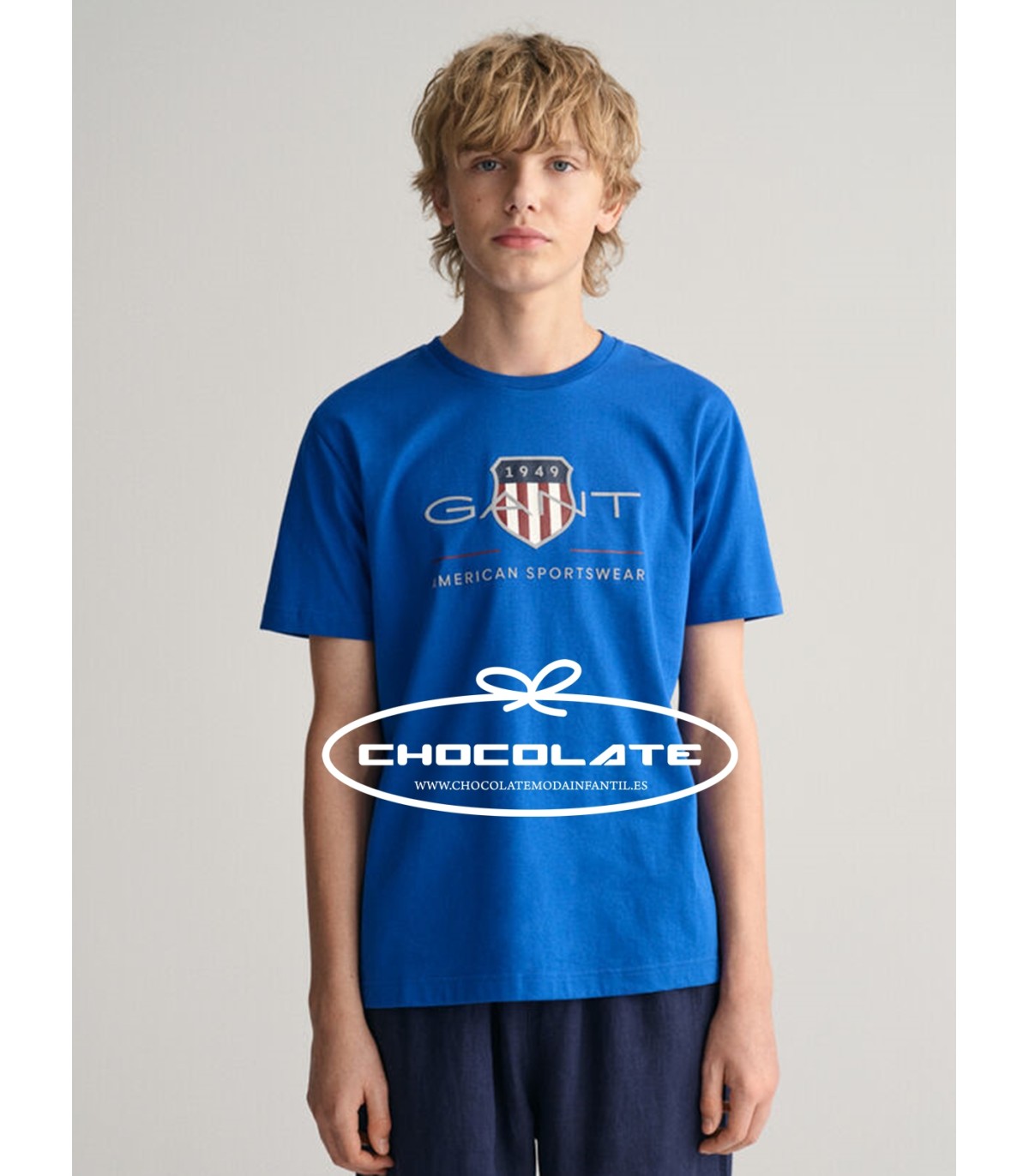 Camiseta azulona de Gant para niño | Camiseta para niño de la marca...
