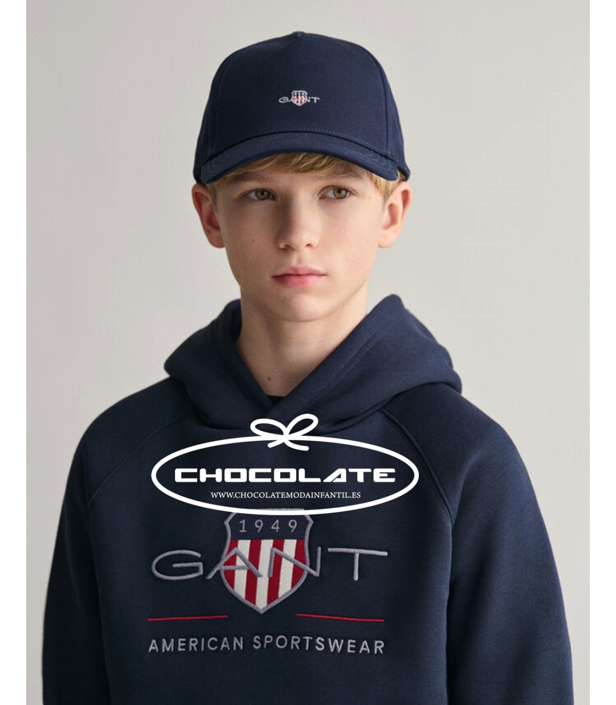 Gorra azul marino de Gant con logo pequeño | Gorra básica azul mari...