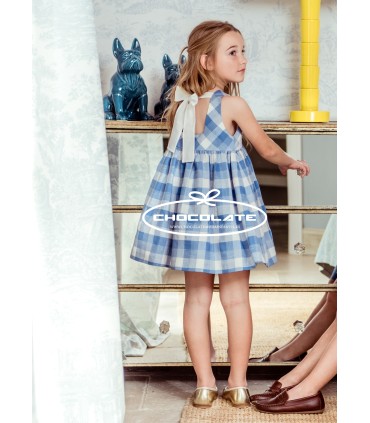 Vestido cuadros azules colección Escorpio de Marta y Paula | Precio...