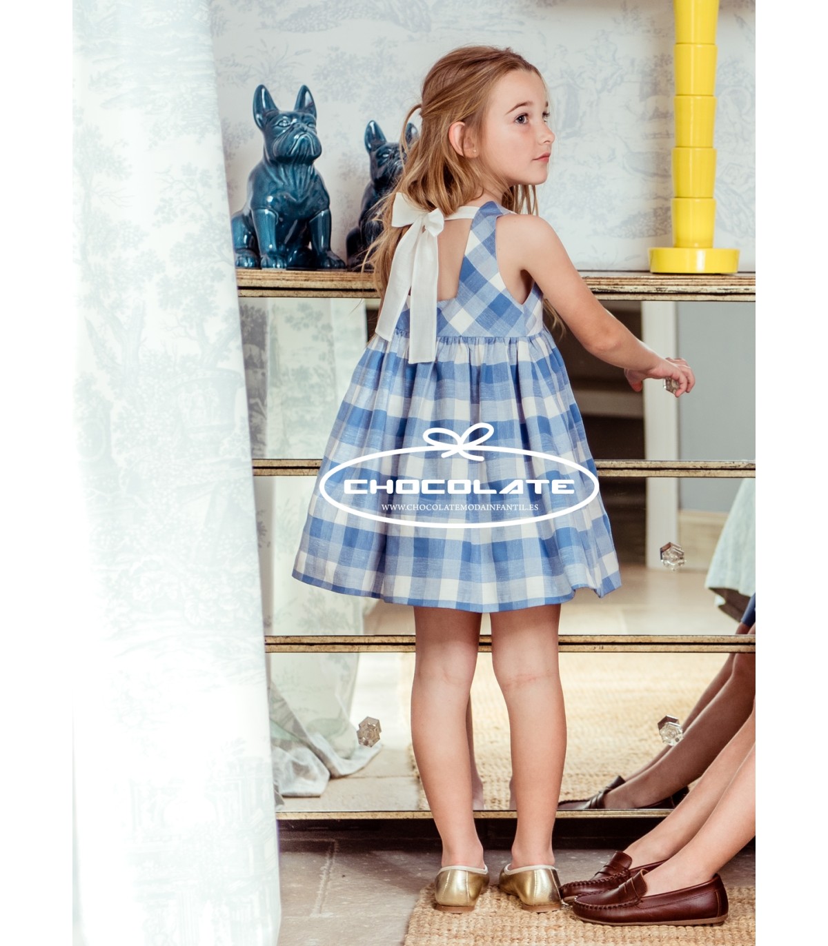 Vestido cuadros azules colección Escorpio de Marta y Paula | Precio...