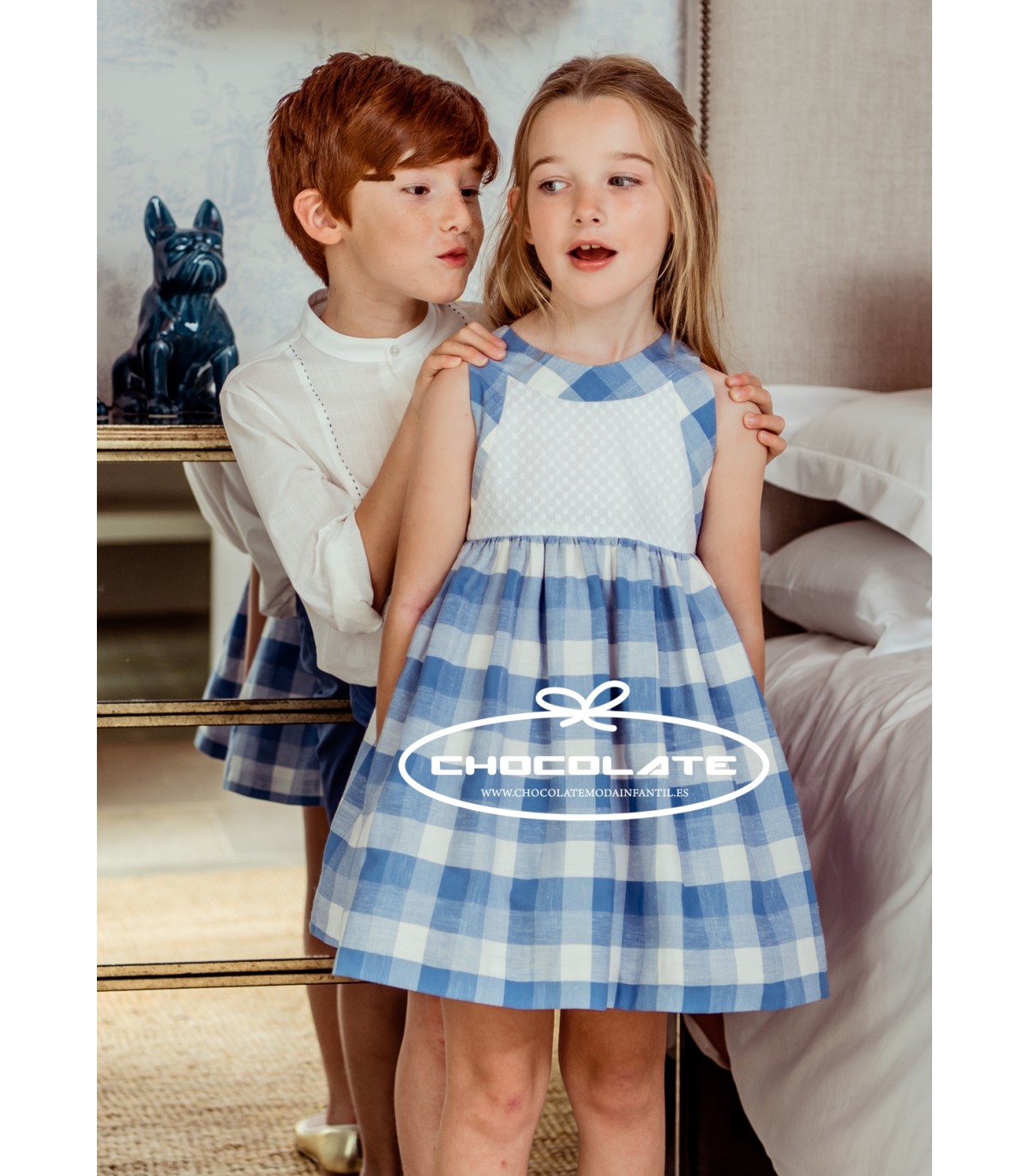 Vestido cuadros azules colección Escorpio de Marta y Paula | Precio...