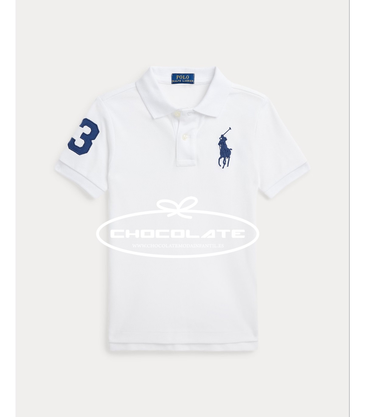 Polo blanco caballo azul noche de Ralph Lauren para niño | Polo de ...