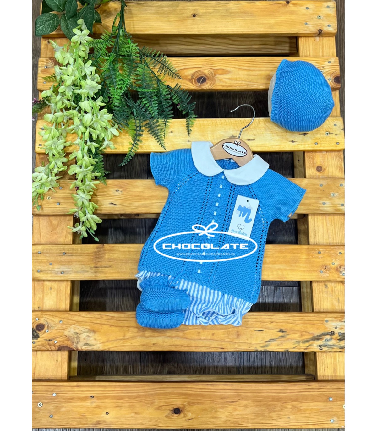 Conjunto de jubón y ranita rayas azules de Mac ilusión para bebé | ...