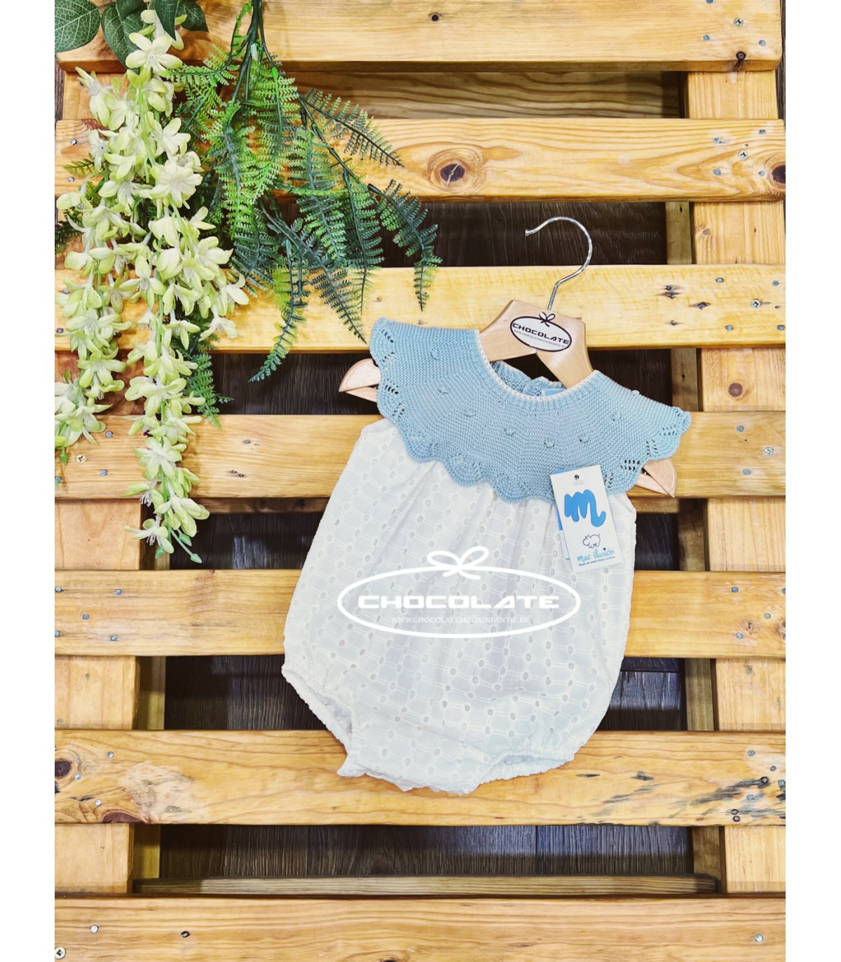 Pelele de punto y tela de Mac ilusión para bebé | "Este precioso pe...