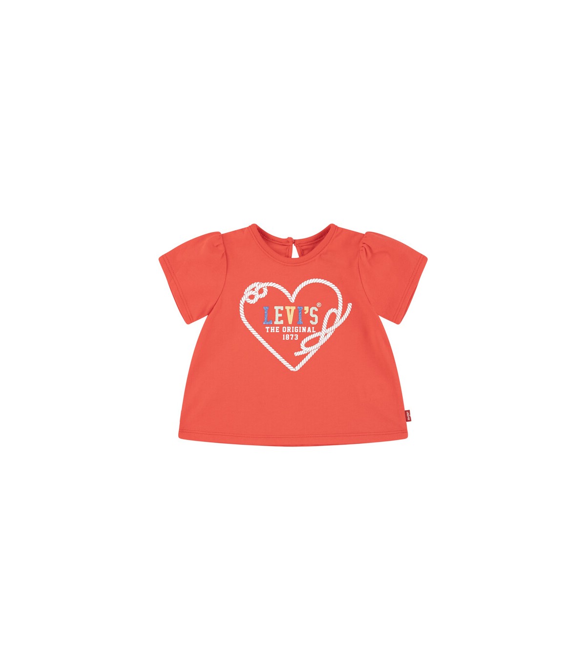 Camiseta roja de Levis para bebé niña con detalle de corazón | Boni...