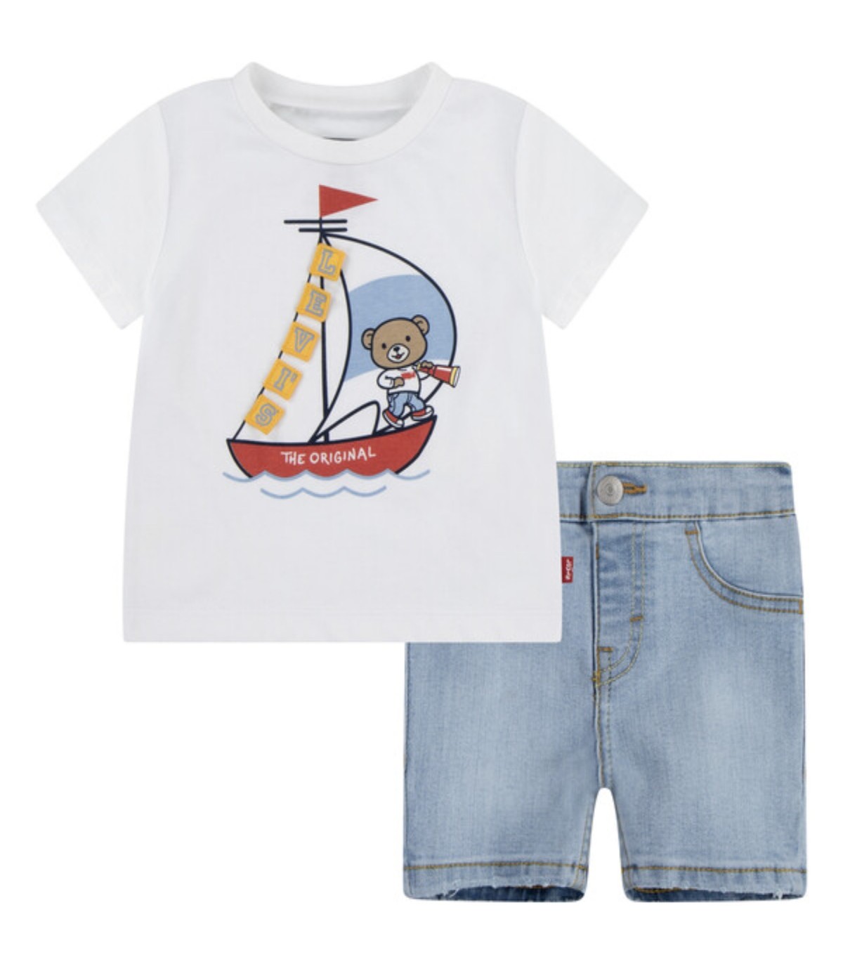 Conjunto de bermuda vaquera y camiseta de Levis para bebé | Conjunt...