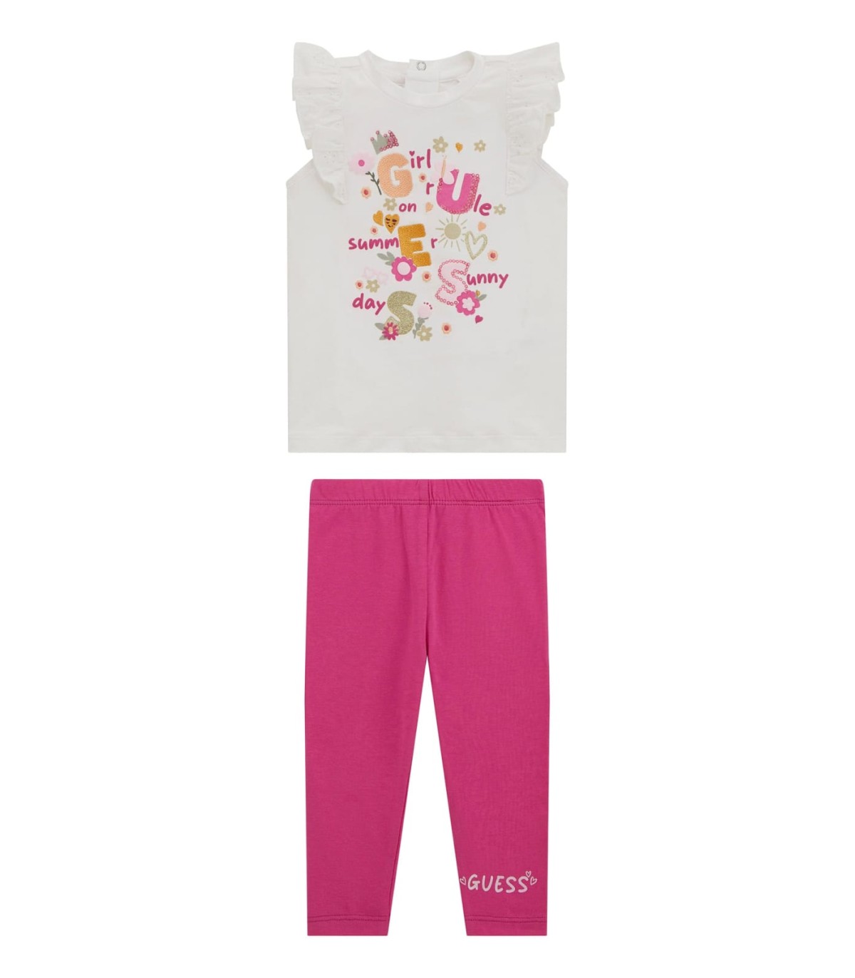 Conjunto de camiseta y leggin de Guess para niña | Bonito y alegre ...