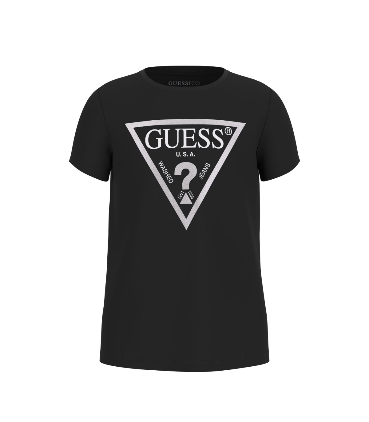 Camiseta negra de Guess para niña | Camiseta básica para niña de la...