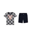 Conjunto bermuda marino y camiseta de Guess para niño