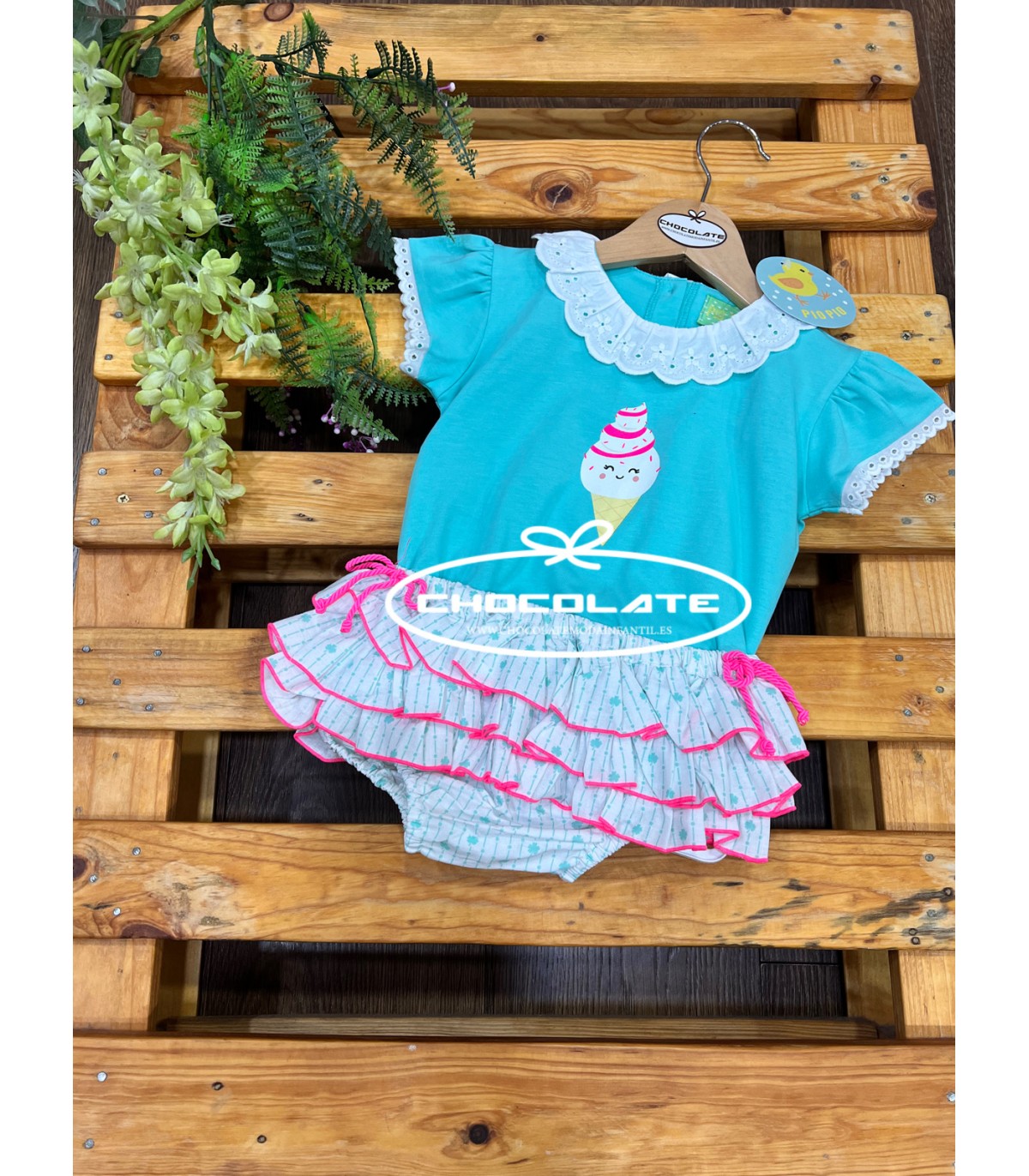 Conjunto niña camiseta helado y braguita de Pio Pio | Conjunto para...