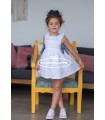 Vestido niña en tejido blanco perforado de Mon petit bonbon | Vesti...