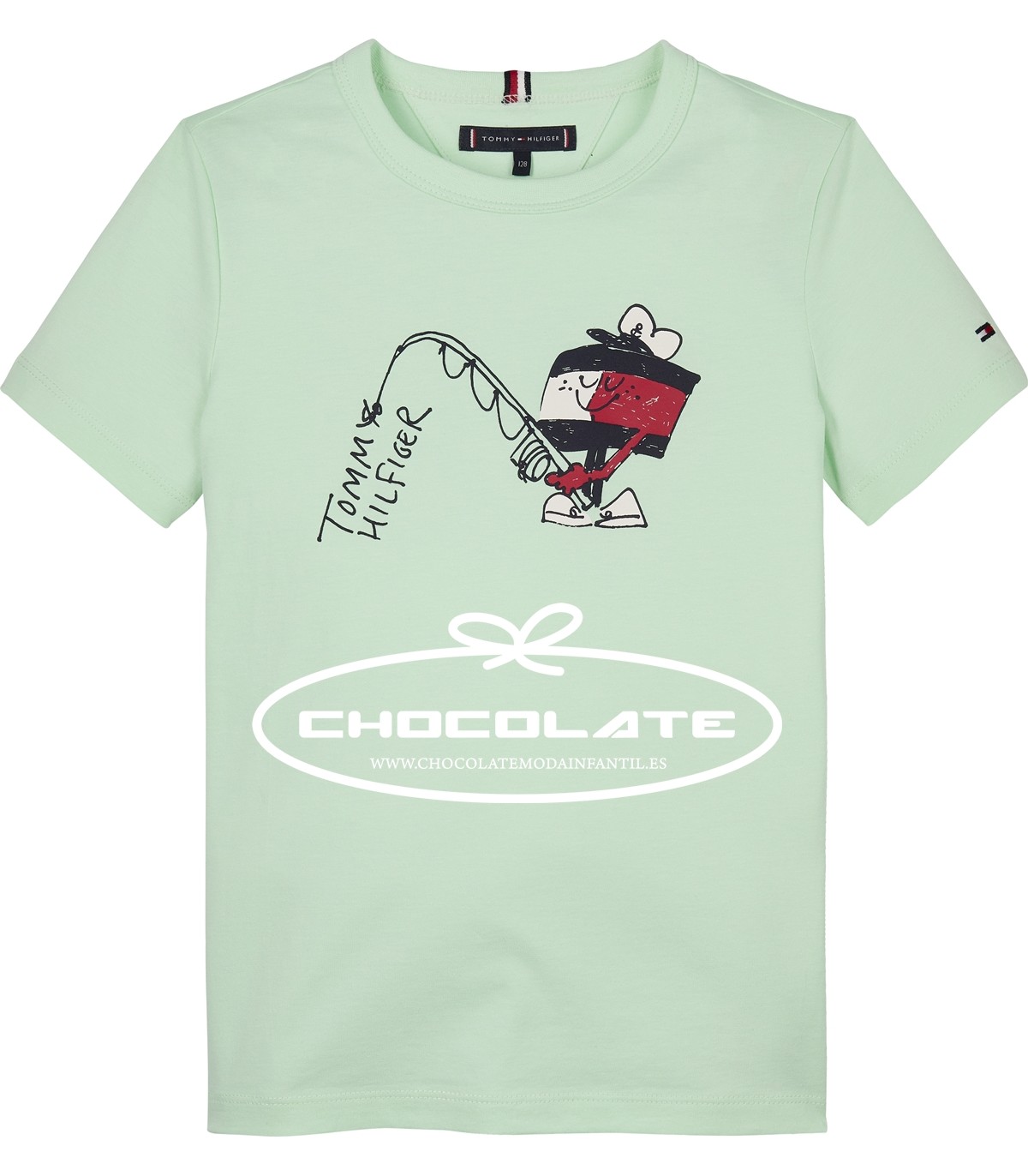 Camiseta verde agua de Tommy Hilfiger para niño | Camiseta de manga...