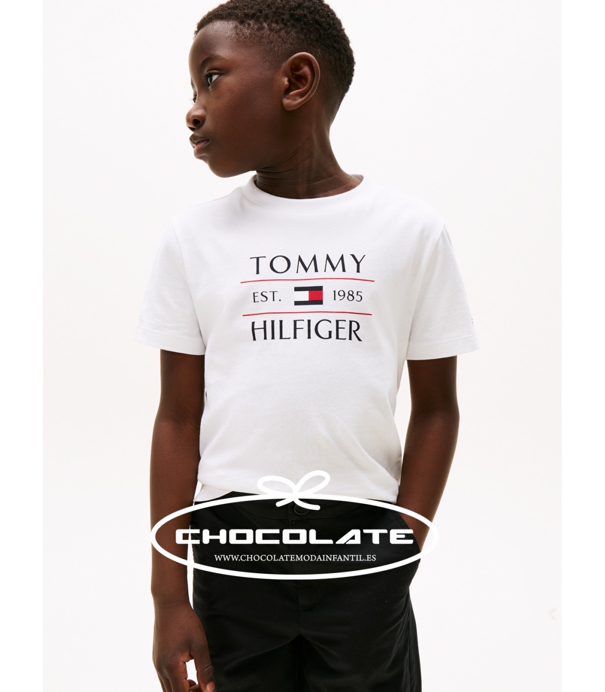 Camiseta blanca de Tommy Hilfiger para niño | Camiseta para niño de...