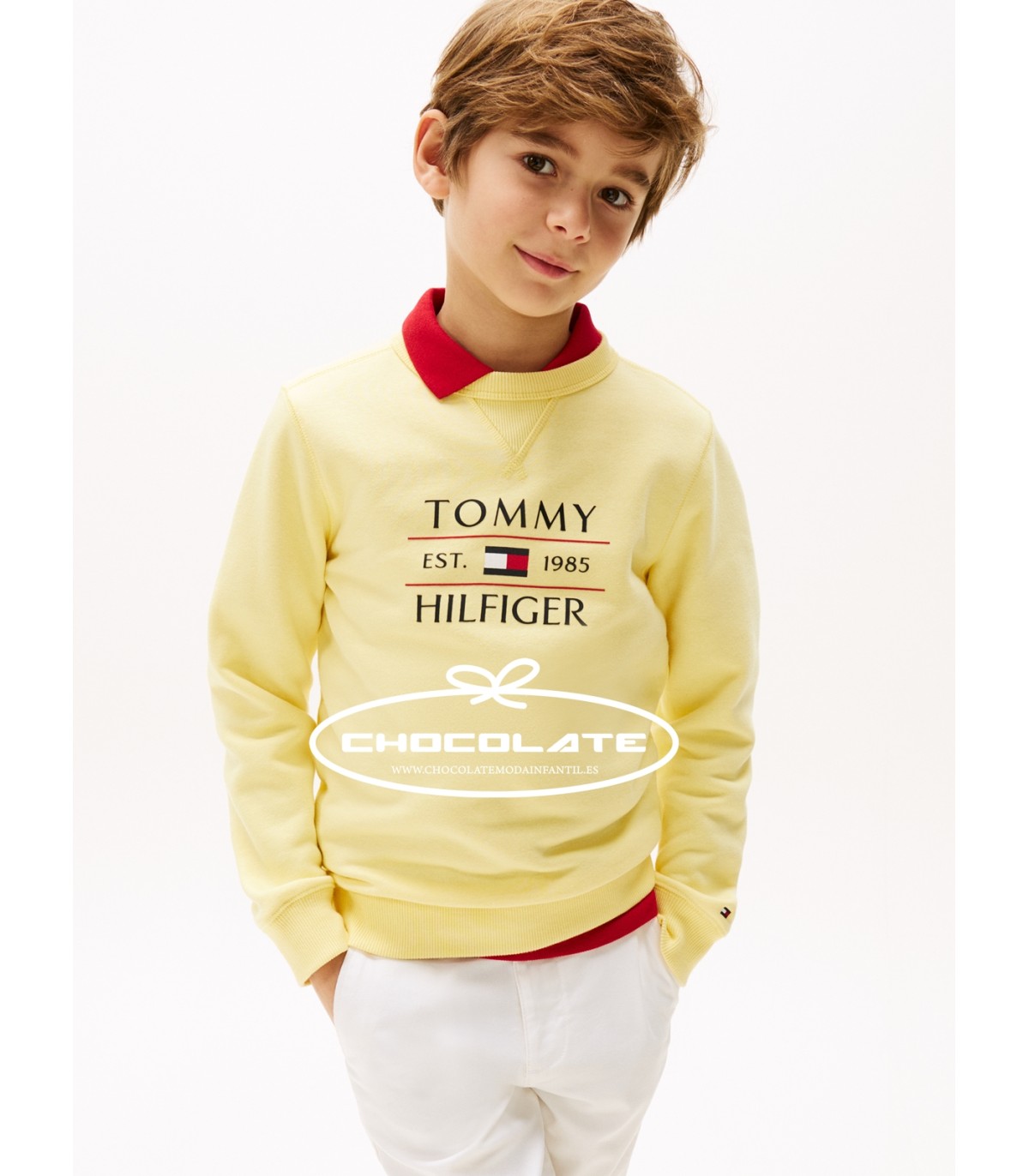 Sudadera amarilla de Tommy Hilfiger para niño | Bonita y alegre sud...
