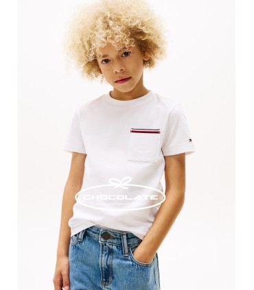 Camiseta blanca con bolsillo de Tommy Hilfiger para niño | Camiseta...