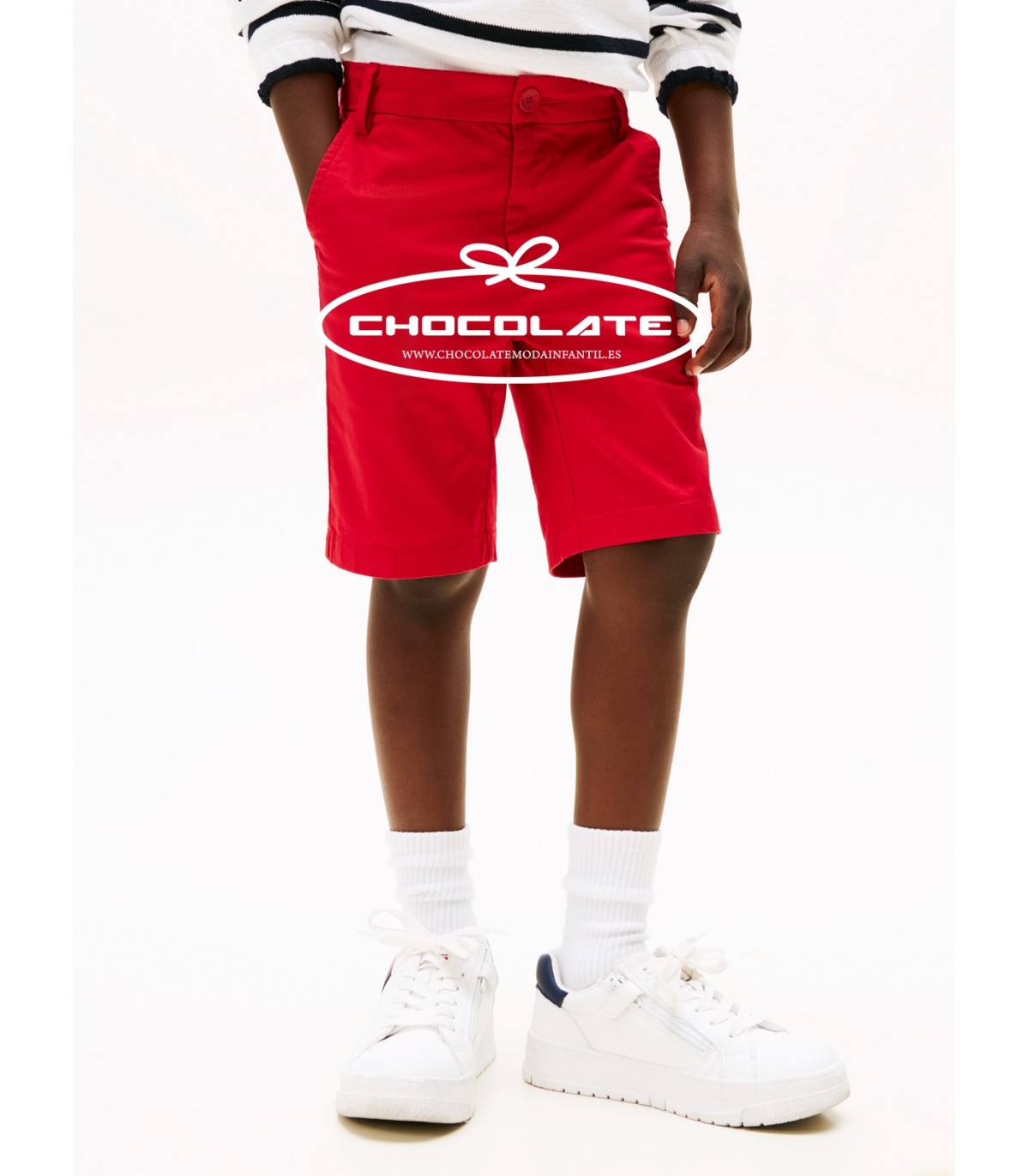 Bermuda roja de Tommy Hilfiger para niño | Bermuda roja para niño d...