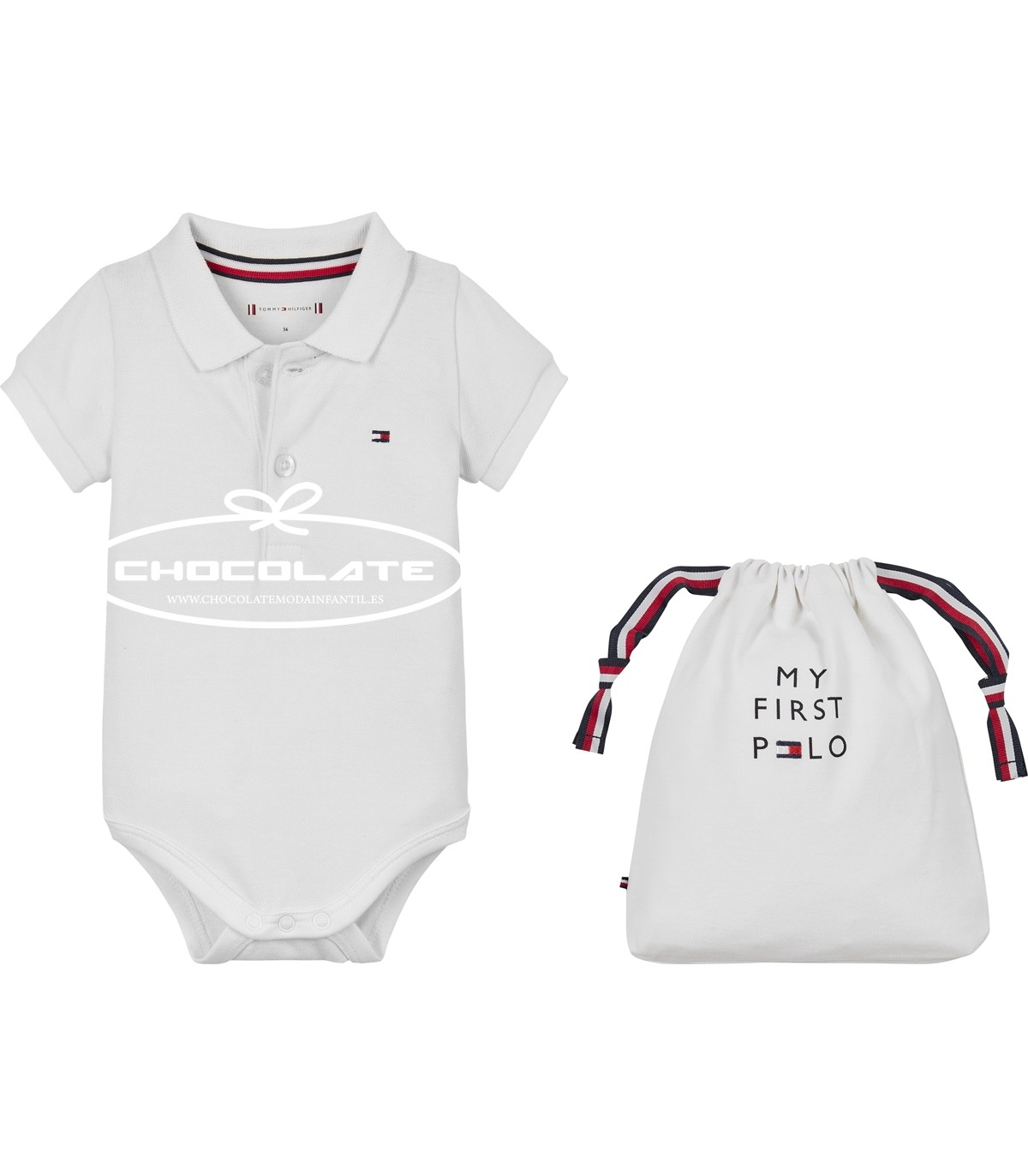 Polo blanco tipo bodie para bebé niño de Tommy Hilfiger | Polo body...