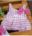 Short y blusón rayas blanco y rosa de Nini | Conjunto para niña de ...