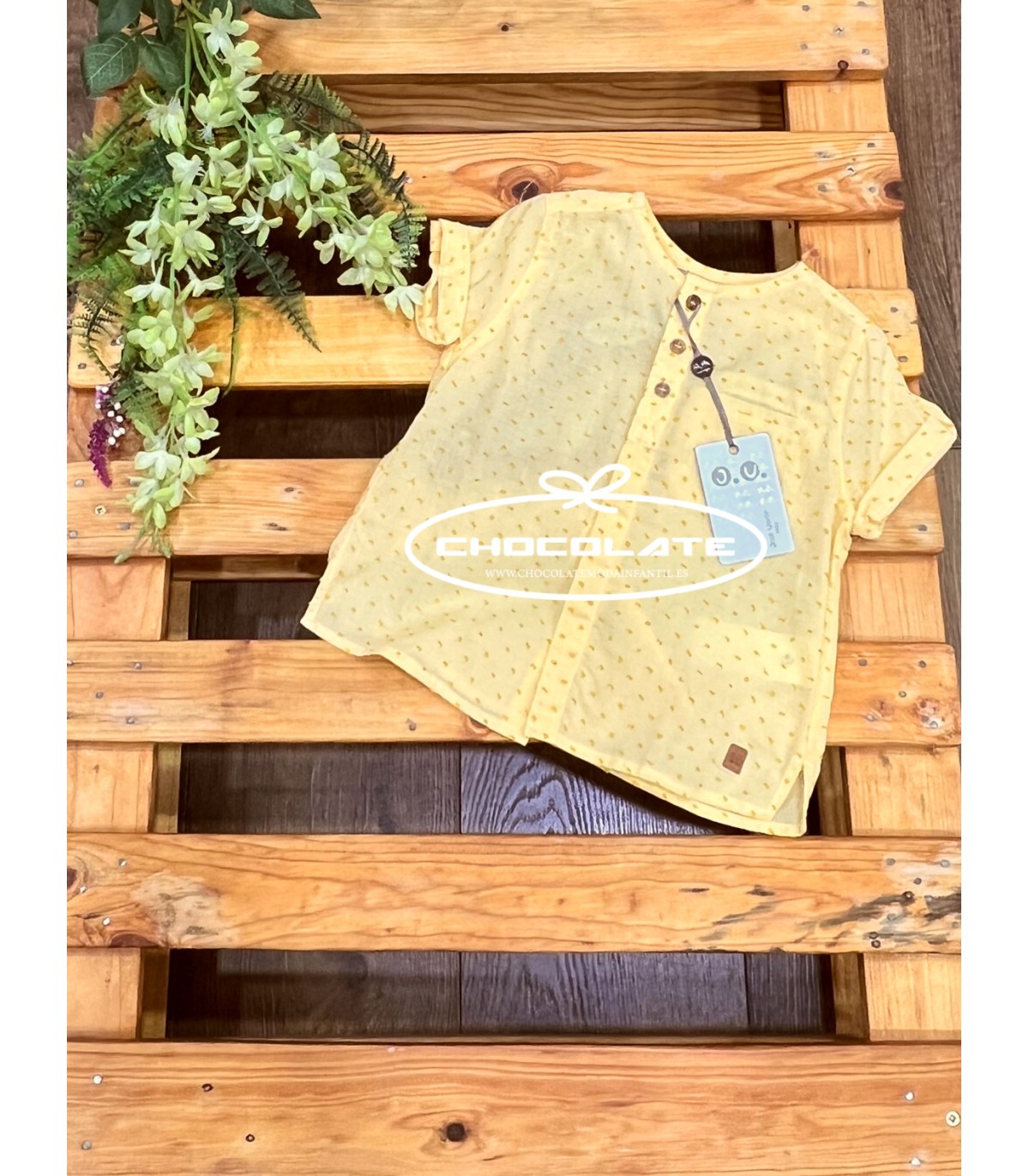 Camisa niño en plumeti amarillo de José Varón | Camisa de plumeti a...
