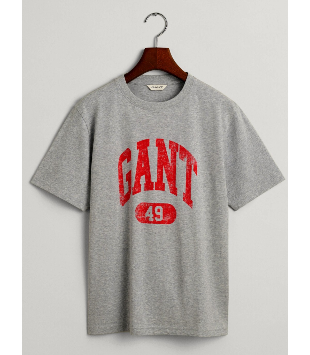 Camiseta gris de Gant para niño con logo rojo | Camiseta gris de ma...