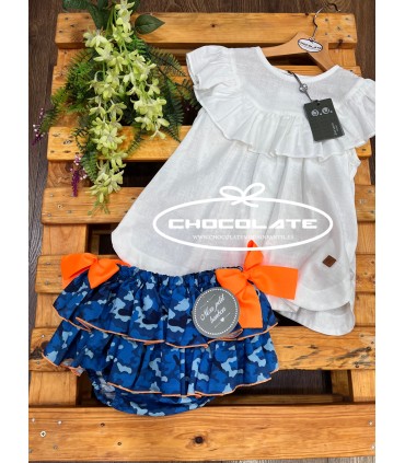 Braguita camuflaje Mon petit y blusón blanco J.Varón | Preciosa ran...