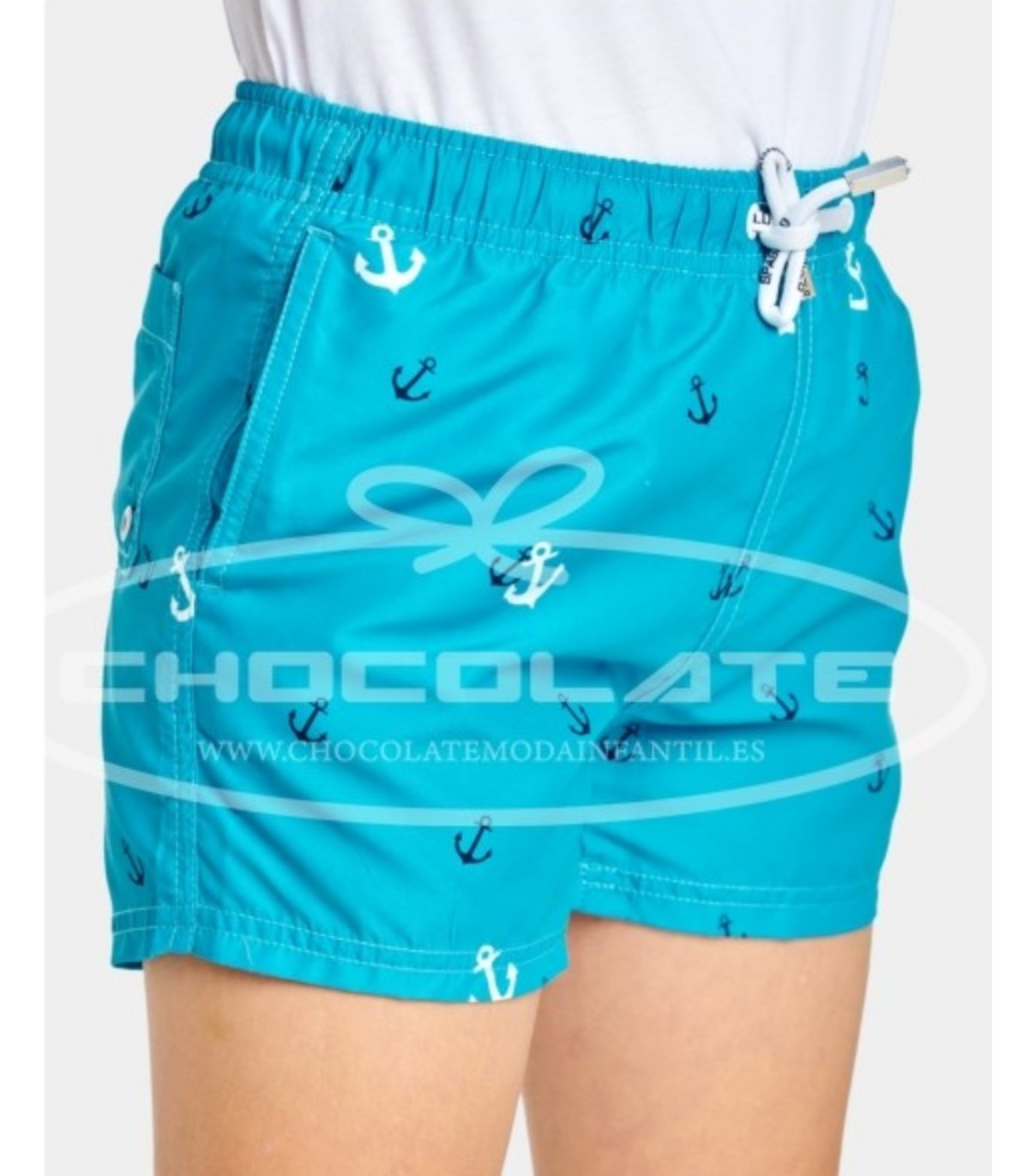 Bañador turquesa anclas Spagnolo | Bañador para niño en color turqu...