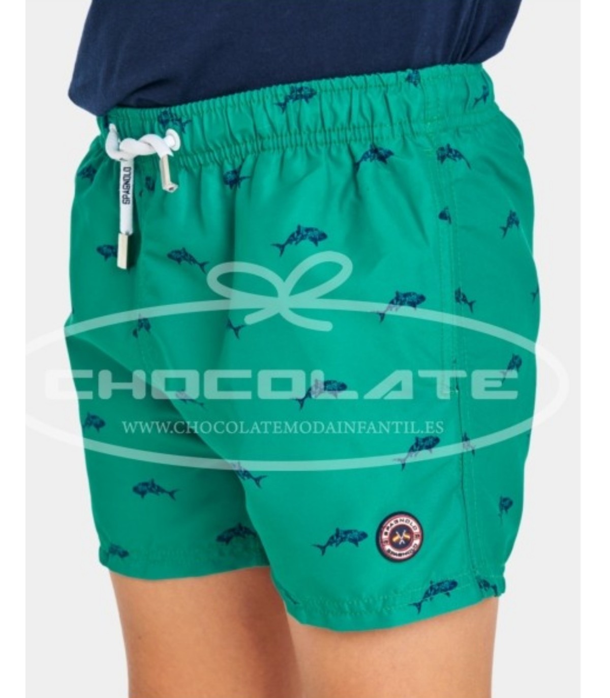 Bañador verde tiburones Spagnolo | Bañador para niño en color verde...