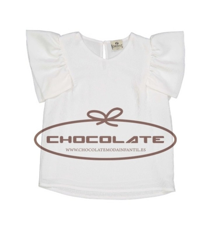 Camisa blanca para niña | Camisa blanca para niña con volante en la...