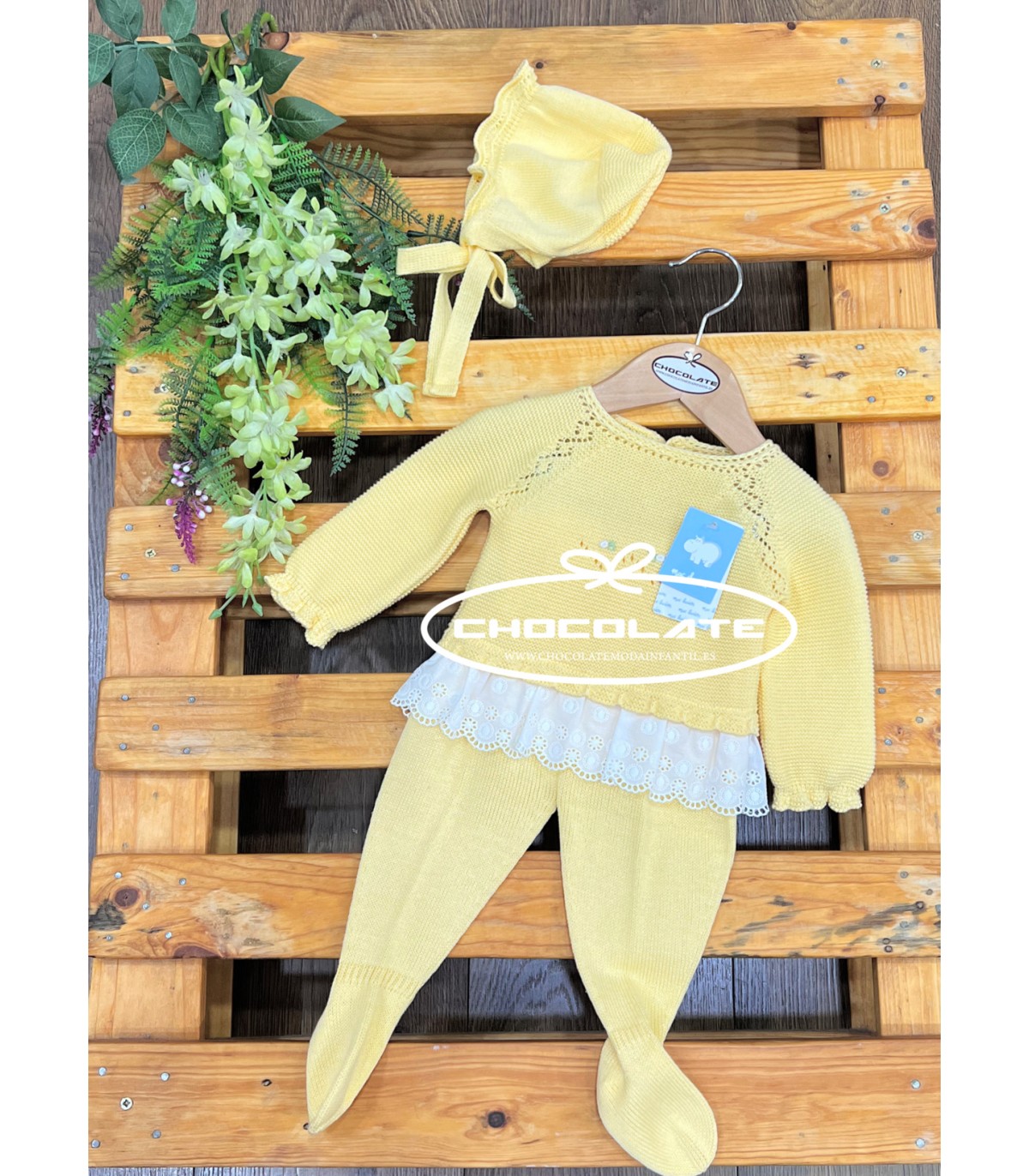 Conjunto de jubón y polaina amarilla de Mac ilusión para bebé | El ...