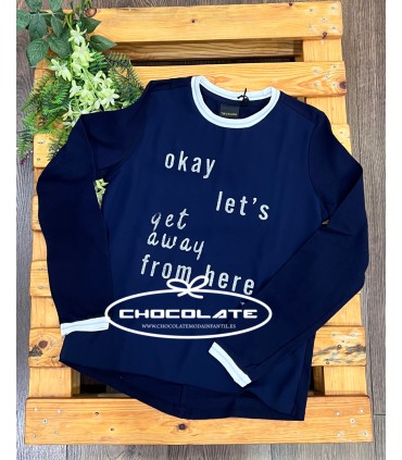 Camiseta de vestir para niña en piqué azul marino | Preciosa camise...