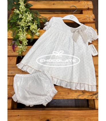 Jesusito plumeti blanco con topos arena de Valentina bebés | Precio...