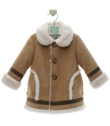 Pelliza doble faz Marta y Paula | Pelliza 3/4 color camel con detal...