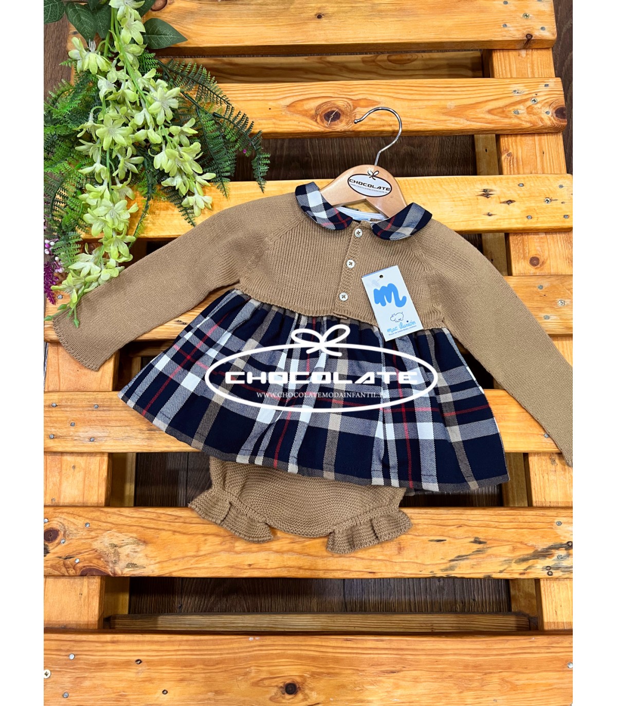 Jesusito bebé niña punto y cuadro escocés de Mac ilusión | Jesusito...