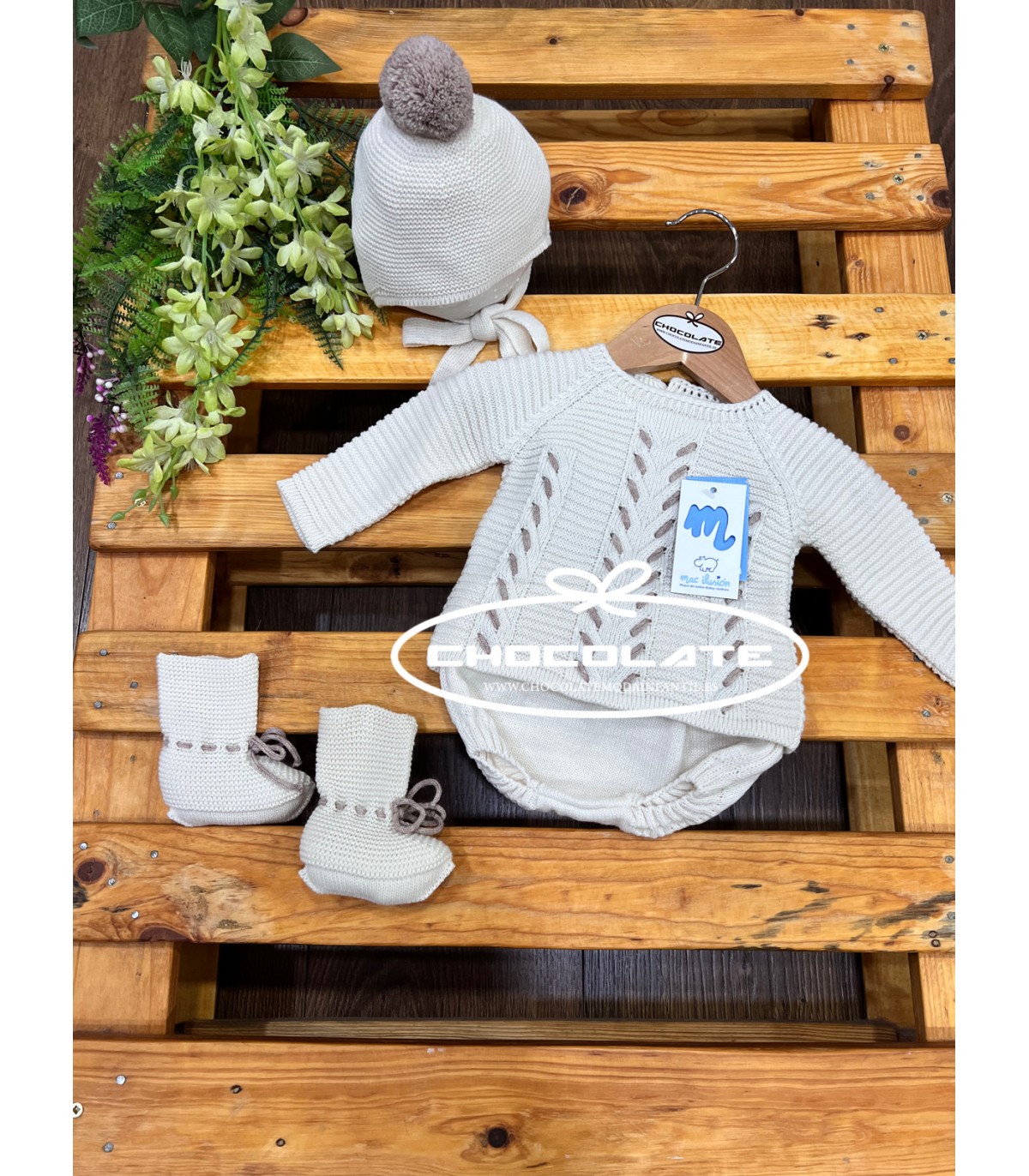 Conjunto de punto color natural de Mac ilusión para bebé | Conjunto...