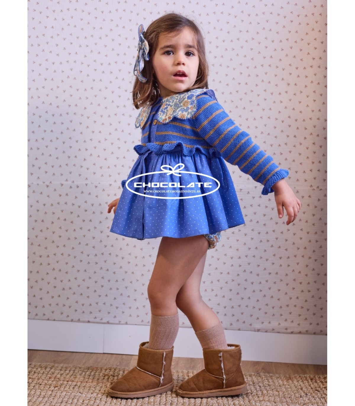 Chaqueta niña corta rayas colección Children Chocolate de La Martin...