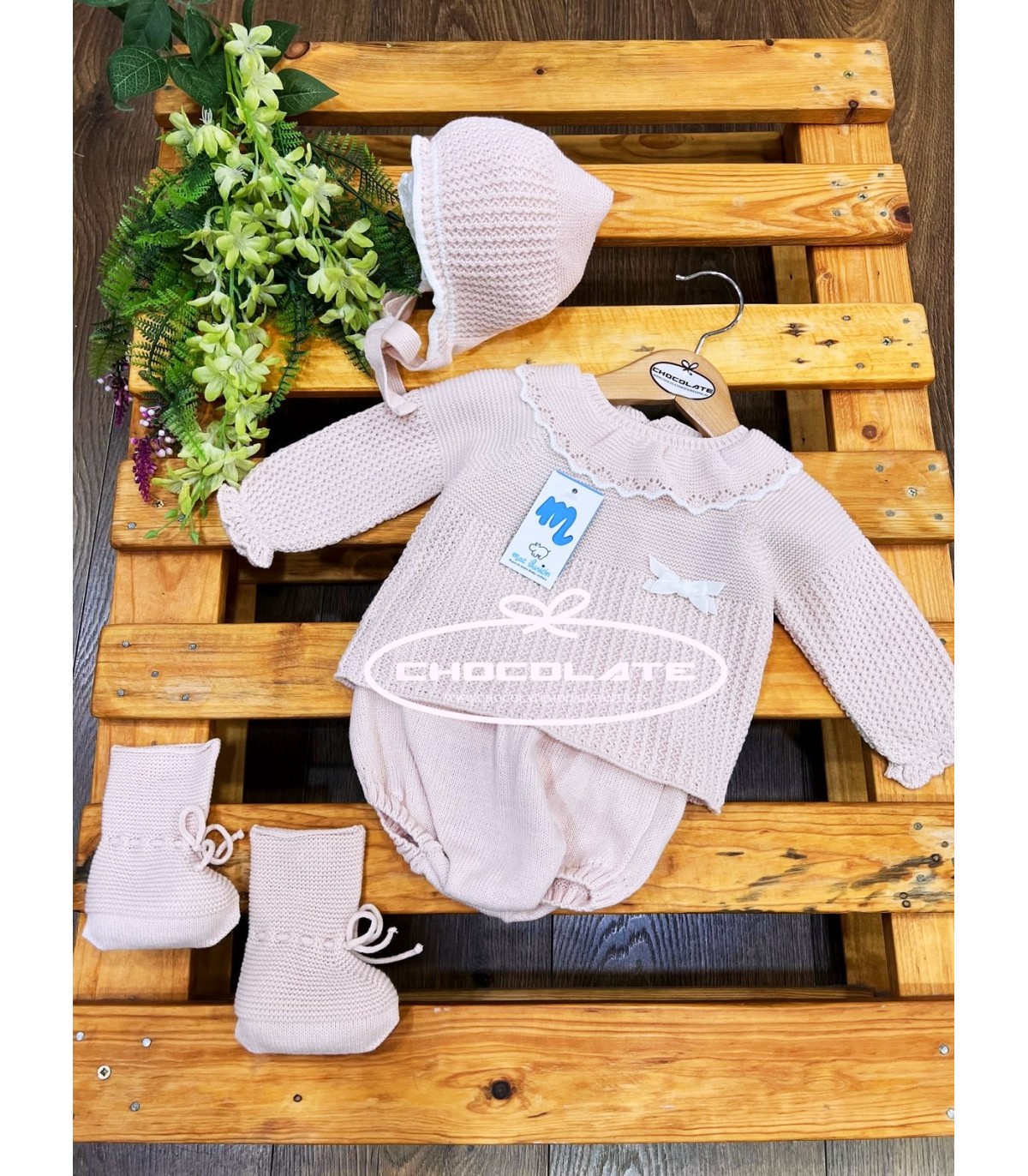 Conjunto de punto para bebé niña de Mac ilusión | Precioso conjunto...