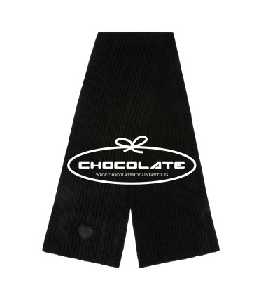 Bufanda negra niña Guess | Bufanda en punto color negro para niña d...