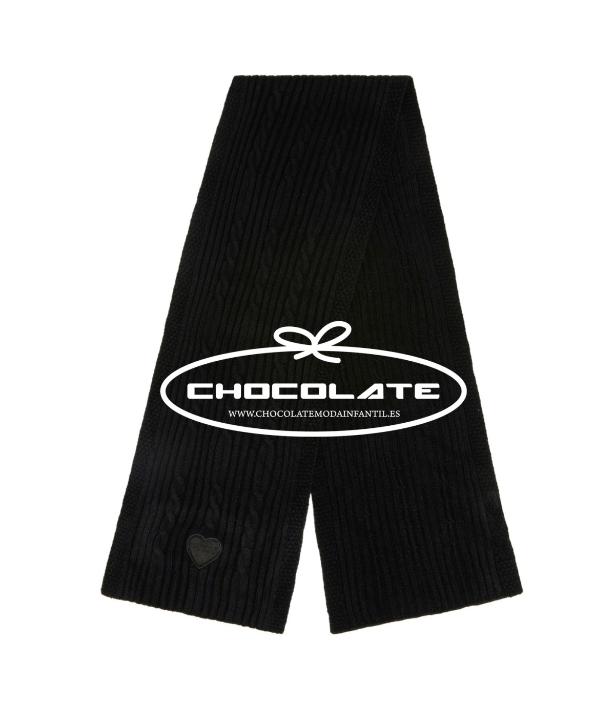 Bufanda negra niña Guess | Bufanda en punto color negro para niña d...