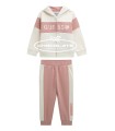 Chándal niña beige y rosa Guess | Chándal para bebe niña formado po...