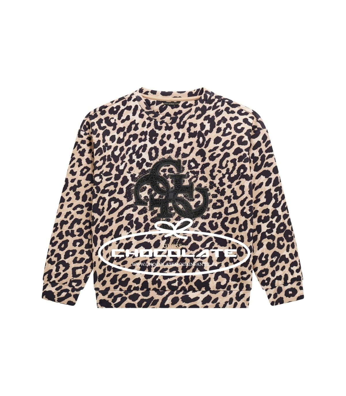 Sudadera con estampado de leopardo de Guess para niña | Sudadera pa...
