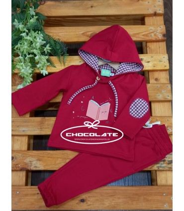Chándal rojo cereza de Pio Pio para niño | Chándal para bebé niño d...