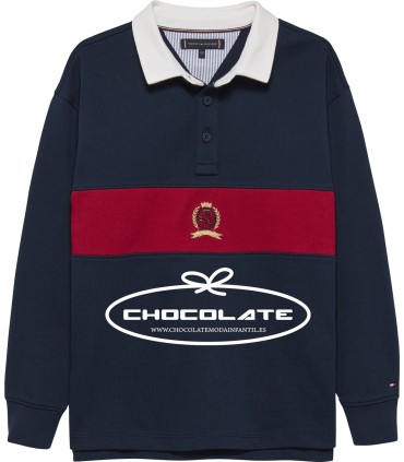 Polo azul marino franja roja de Tommy Hilfiger para niño | 👕Polo az...