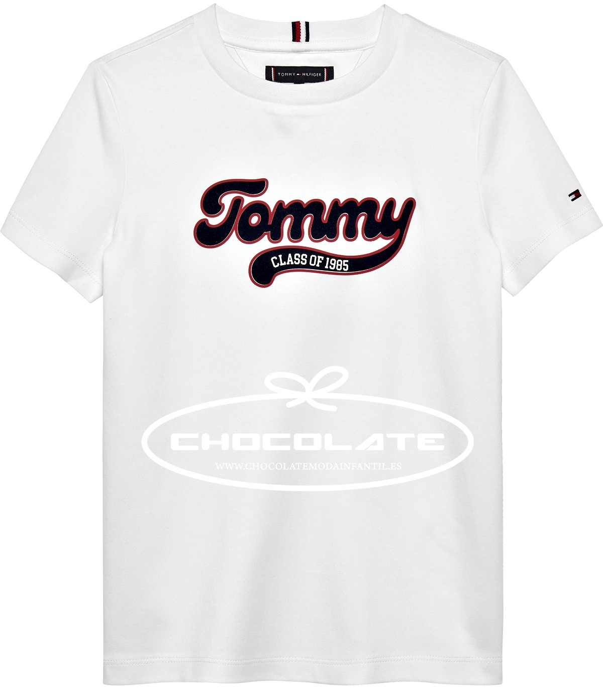 Camiseta blanca manga corta Tommy Hilfiger para niño | Camiseta par...