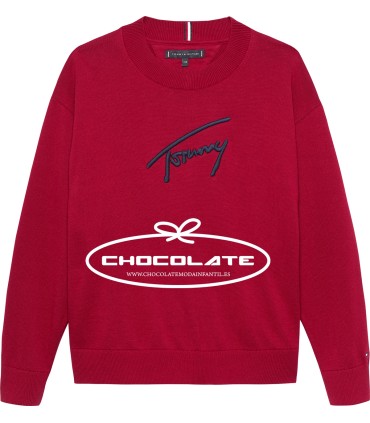 Jersey rojo para niño de Tommy Hilfiger | Jersey en color rojo con ...