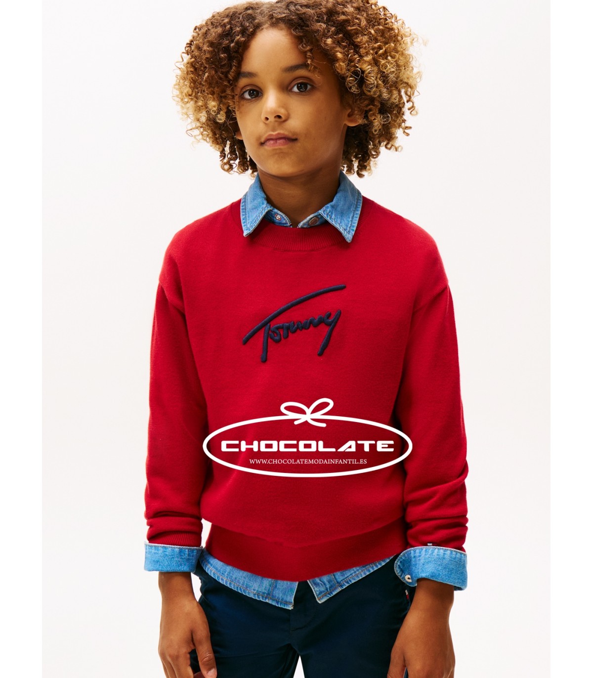 Jersey rojo para niño de Tommy Hilfiger | Jersey en color rojo con ...
