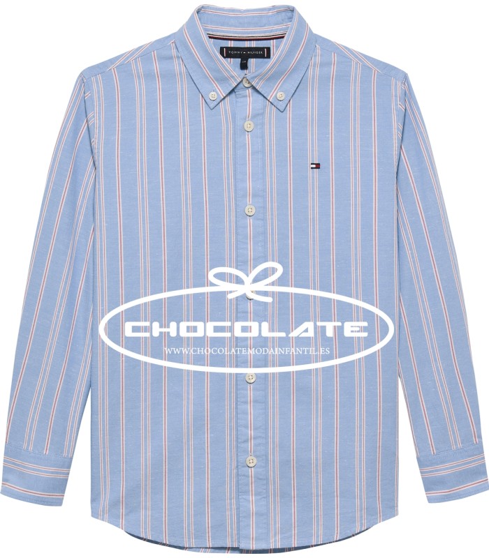 Camisa niño celeste rayas Tommy Hilfiger | Camisa para niño en colo...