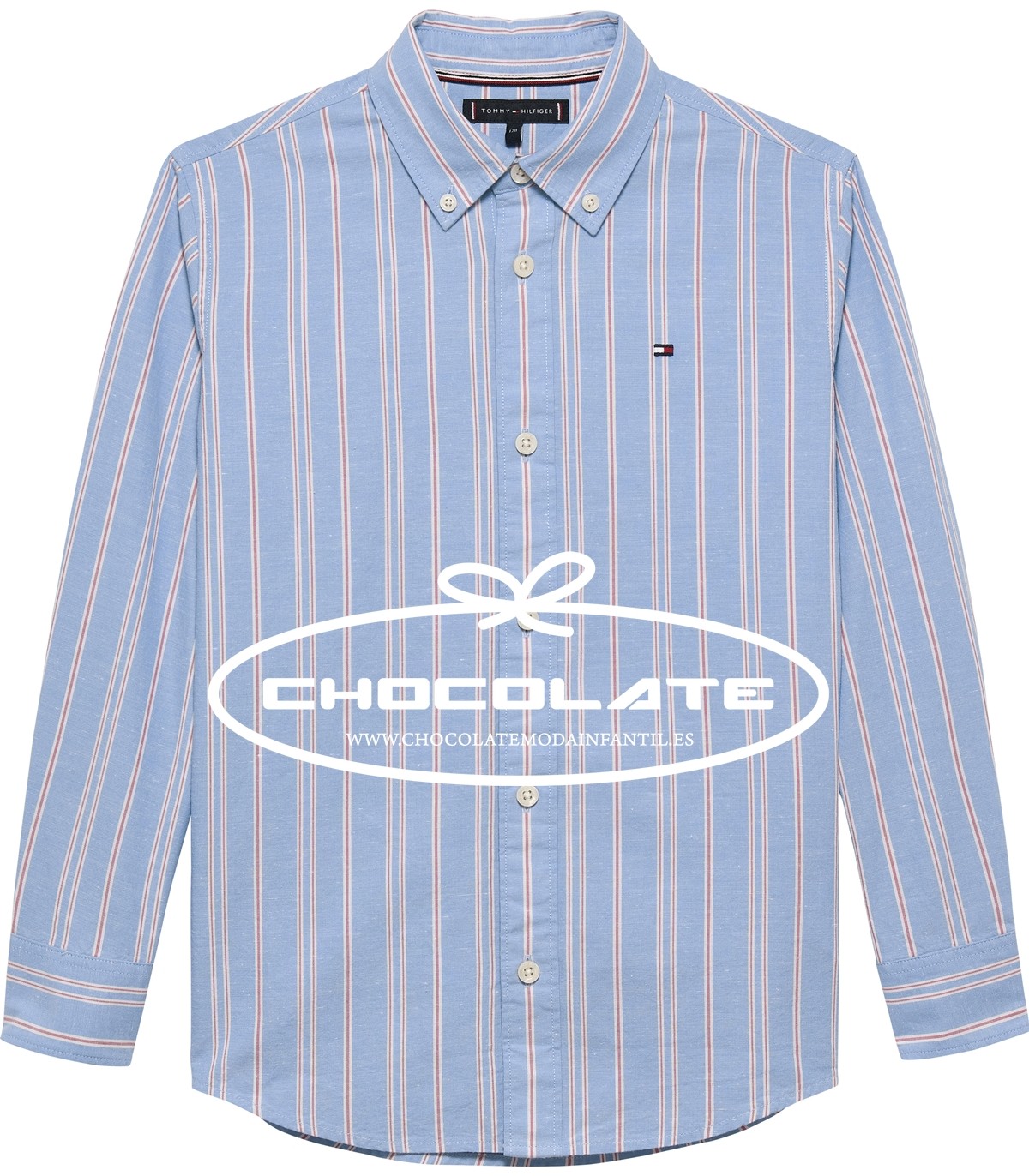 Camisa niño celeste rayas Tommy Hilfiger | Camisa para niño en colo...