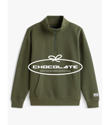 Sudadera niño verde textura Tommy Hilfiger | Sudadera para niño en ...
